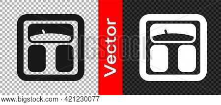 Black Bathroom Scales Icon Isolated On Transparent Background. Weight Measure Equipment. Weight Scal