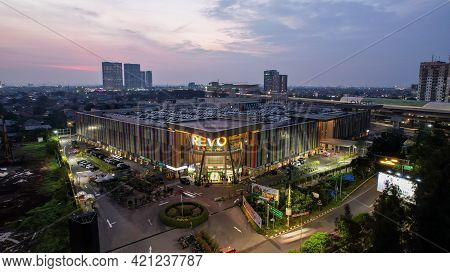 Aerial View Of Revo Town Bekasi City, Revo Town Is A Largest Shopping Mall In Bekasi. Bekasi, Indone