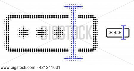 Password Field Halftone Dot Icon Illustration. Halftone Array Contains Circle Elements. Vector Illus