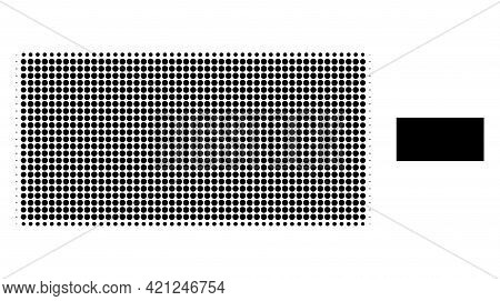 Filled Rectangle Halftone Dot Icon Illustration. Halftone Pattern Contains Round Dots. Vector Illust