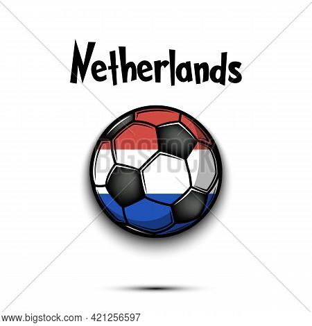 Soccer Ball With Netherlands National Flag Colors