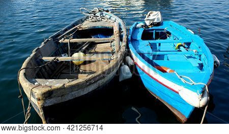 The Blue Sea And The Barges Belong Together.