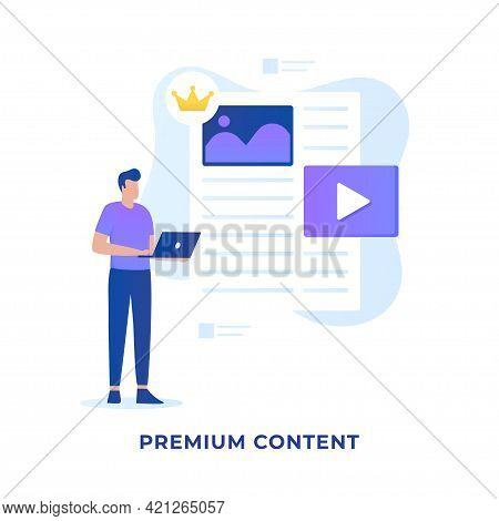 Flat Illustration Premium Content Concept