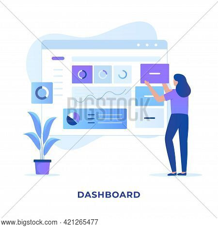 Website Admin Dashboard Design Illustration Concept
