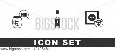 Set Voice Assistant, Electric Toothbrush And Smart Electrical Outlet Icon. Vector