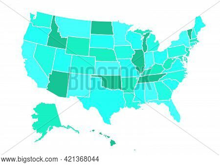 Usa Map Vector Illustration On White Background