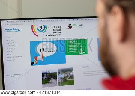 New York, Usa - 1 May 2021: Alembic Pharmaceuticals Company Website With Logo On Screen, Illustrativ