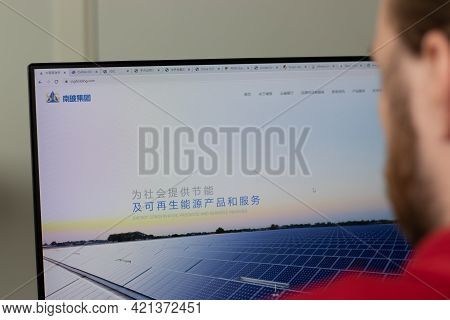 New York, Usa - 1 May 2021: Csg Holding Company Website With Logo On Screen, Illustrative Editorial