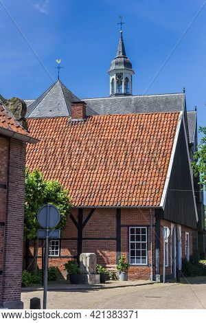 Historic Half Timbered House In The Center Of Ootmarsum, Netherlands