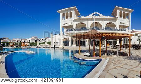 Africa, Egypt, May, 2021 - Panoramic View Of Modern Building Of The New Hotel Of Sunrise Montemare R