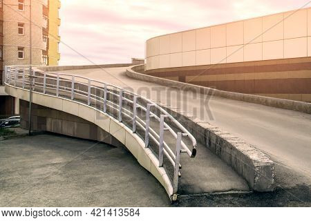 The Road To The Second Floor Of The Parking Lot Meanders.