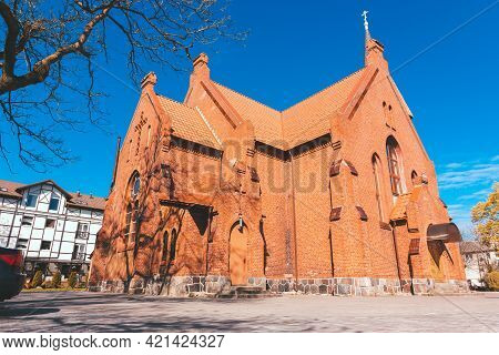 Zelenogradsk, Russia, May 8, 2021: Exterior Of The Transfiguration Cathedral In Spring On A Clear Su