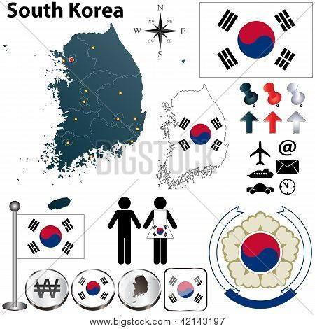 Kaart van Zuid-Korea