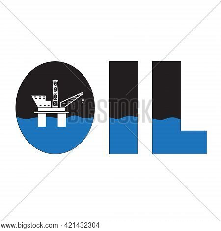 Oil Industry Offshore Platform Logo Vector Business