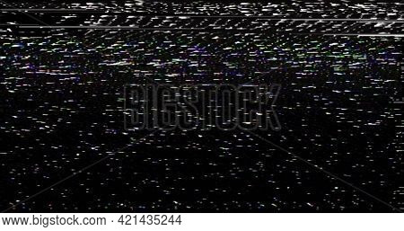 Vhs Screen Digital Glitch And Noise. Videotape Tracking Defect Mode. Bkack And White Dynamic Noise M
