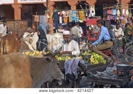 Concurrida calle en Jaipur