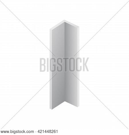 Construction Beam In Shape Of Corner, Realistic Vector Illustration Isolated.