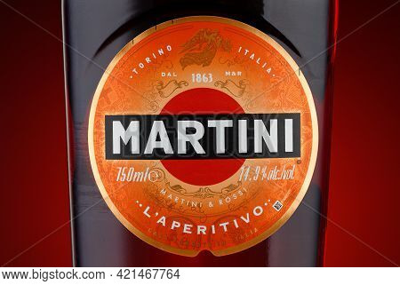 Lviv, Ukraine - May 13, 2021: Martini Fiero Liquor