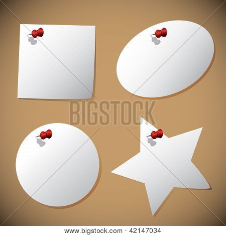 Set Of Note Papers With Pin