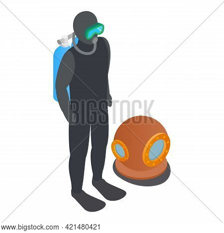 Scuba Diver Icon. Isometric Illustration Of Scuba Diver Vector Icon For Web