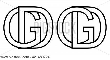 Logo Sign Gd And Dg Icon Sign Interlaced Letters D, G Vector Logo Gd, Dg First Capital Letters Patte