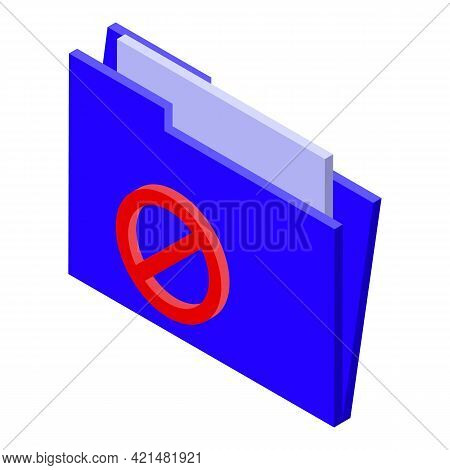 Folder Ssl Certificate Icon. Isometric Of Folder Ssl Certificate Vector Icon For Web Design Isolated