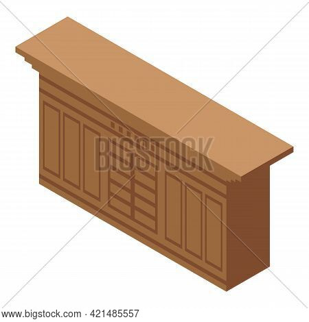 Wardrobe Bar Counter Icon. Isometric Of Wardrobe Bar Counter Vector Icon For Web Design Isolated On 