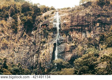 Scenic Landscape View Of Diyaluma Falls In Badulla, Sri Lanka.
