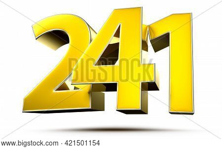 241 Gold 3D Illustration On White Background With Clipping Path.