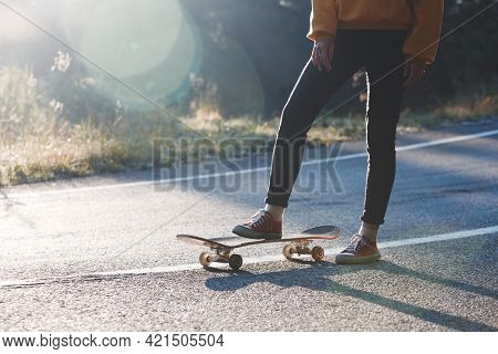 Feet On A Skateboard