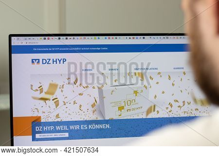 New York, Usa - 1 May 2021: Dz Hyp Deutsche Genossenschafts-hypothekenbank Company Website On Screen