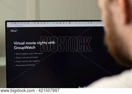 New York, Usa - 1 May 2021: Disney Plus Company Website On Screen, Illustrative Editorial