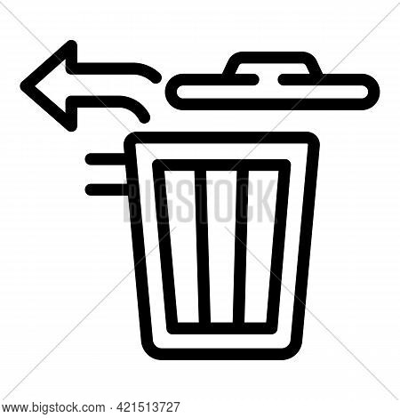 Restore Trash Bin Icon. Outline Restore Trash Bin Vector Icon For Web Design Isolated On White Backg