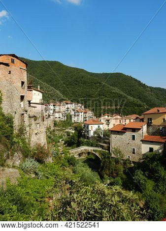 View Of The Rocchetta Nervina Sitano Village Within The Liguria Region - Italy