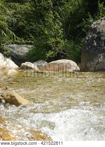 Creek Rio Barbaira Near Rocchetta Nervina, Liguria - Italy