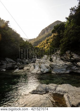 Waterfall In The Rio Barbaira Stream, Rocchetta Nervina, Liguria - Italy