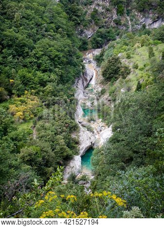 Waterfall In The Rio Barbaira Stream, Rocchetta Nervina, Liguria - Italy