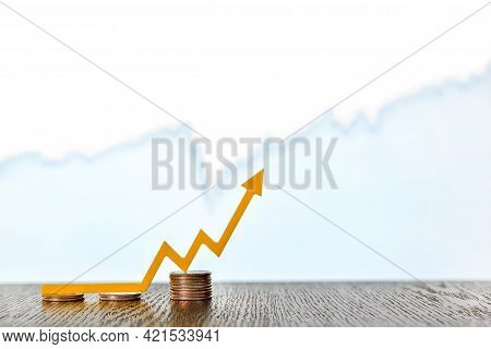 Volatility, Change In The Value Of Securities, Volatility Of Stock Markets. Arrow Pointing Upwards O