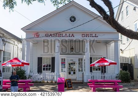 New Orleans, La - September 10: Straight On Shot Of Entrance Of Historic Camellia Grill Restaurant I