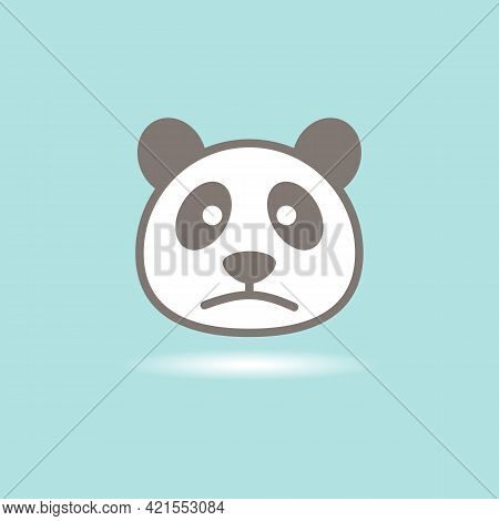 Head Of Panda Logo Flatdesign Vector Image