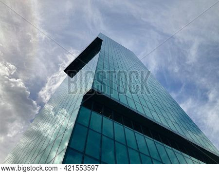 Zurich, Switzerland - 22nd April 2021 : Low Angle View On The Prime Tower (also Known As Maag Tower)
