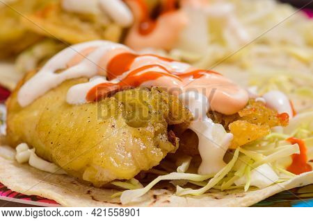 Baja California Style Fish Tacos With Toppings