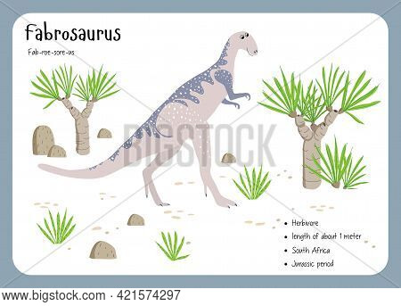 Dinosaur Fact Flash Cards - Dinosaur Names Corresponding To The English Alphabet. Cute Colorful Vect