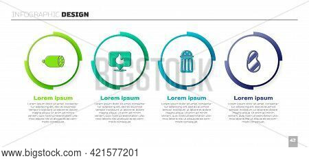 Set Salami Sausage, Location With Fire Flame, Salt And Steak Meat. Business Infographic Template. Ve