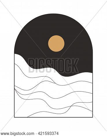 Moroccan Stairs, Arch, Walls, Arc Vector Icon. Architecture Elements Boho