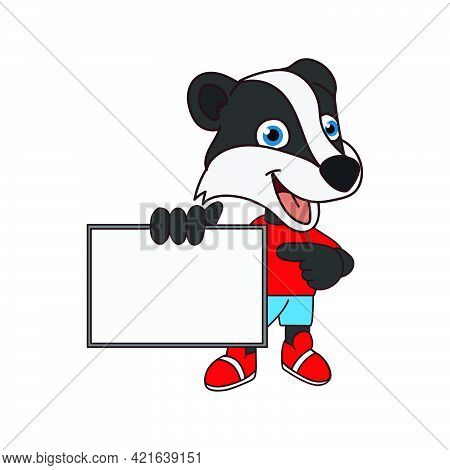 Mascot Cartoon Character Illustration Of A Skunk Explaining On A Whiteboard