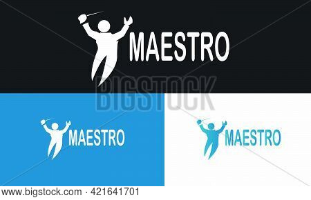 Background Simple Minimalist Clean Professional Logo Maestro