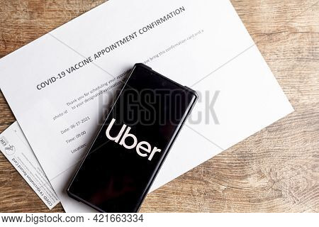Clarksburg, Md, Usa 05-12-2021: Biden Administration Announced An Agreement That Ride Share Apps  Ly