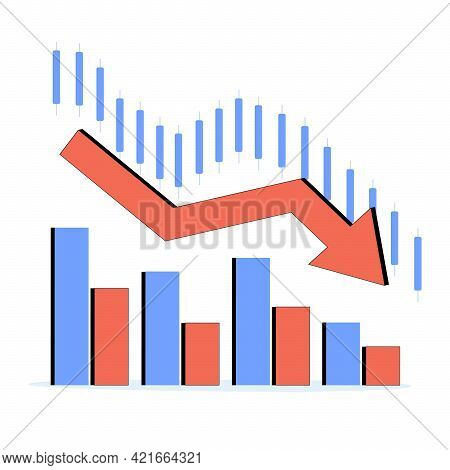 Modern Vector Illustration Of World Financial Crisis. Oil Price Drop. Ollapse Of The Economy. Bankru