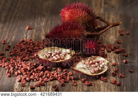 Bixa Orellana - Organic Achiote; Is A Seasoning And Food Coloring.